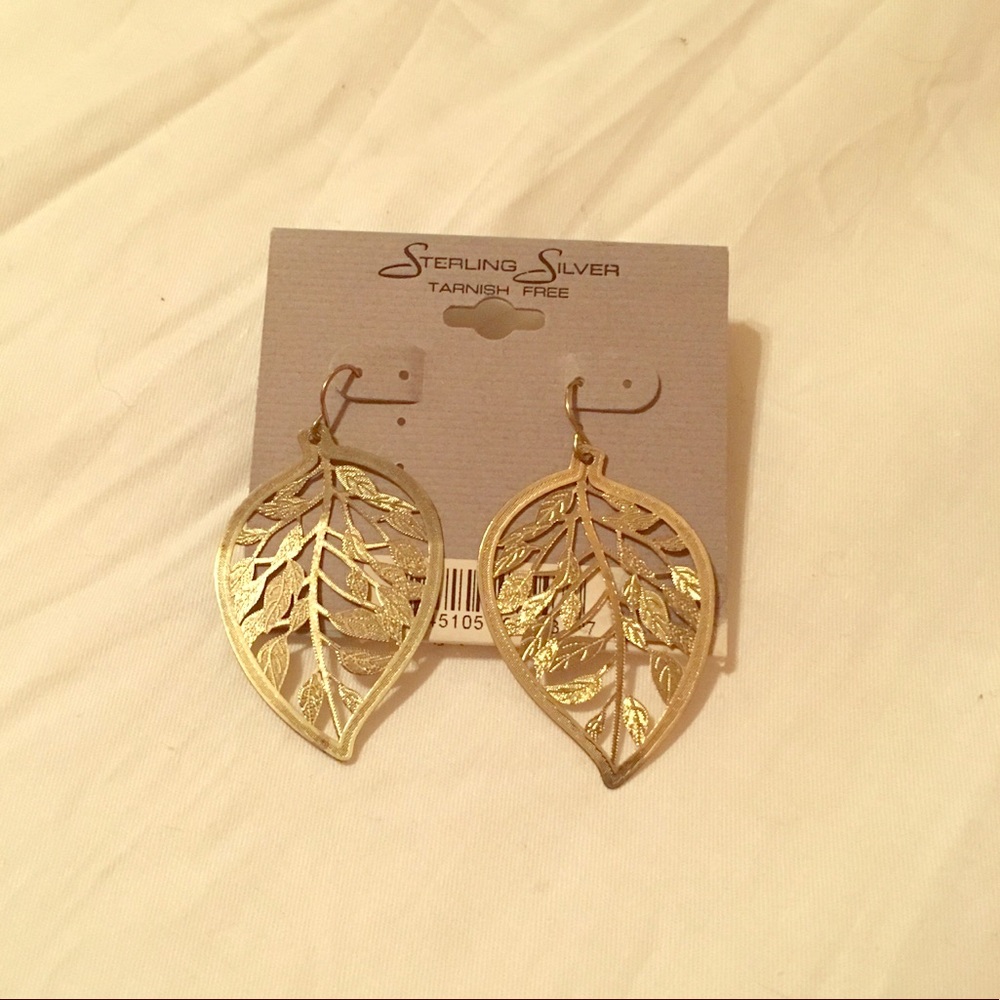 Gold leaf earrings